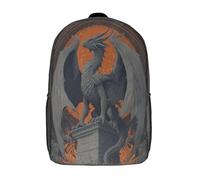 kaiyun A Giant Dragon Stands on An Ancient Stone Pillar Teenagers Backpack Middle School Students Bookbag Outdoor Daypack 17inch