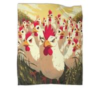 kaiyun A Group of Very Strong Chickens Pattern Blanket Novel Design Dormitory Soft Comfortable Fluffy Bedding Four Seasons 50x60inch(127x152cm)