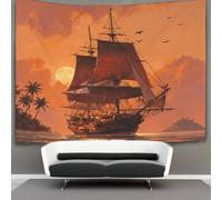 kaiyun A Huge Ship Sets Sail for A Long Voyage. Tapestry Wall Hanging Bedroom Home Decor 130cmx150cm
