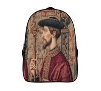 kaiyun A Medieval Tapestry Depicting A Man Holding A Scepter. Boys Girls Babies Toddler Backpack Side Hidden Pockets,with Adjustment Buckle Kids Travel Bag For, 39x29x16cm