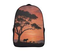 kaiyun A Silhouette of An African Tree, A Lioness, And Two Cubs Kids Backpack,School Bag for Boys And Teenager,Travel Bag Lightweight Rucksack Large Capacity Bookbag 39x29x16cm