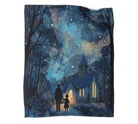 kaiyun A Small Church in The Woods, Starlit at Night Super Soft Blanket | Throws | Fluffy And Warmth Comfortable Travel Cover,80x90inch(200x230cm)