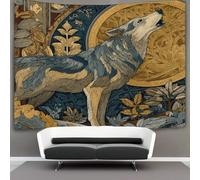 kaiyun A Wolf-Medieval European Art Element Tapestry, Wall Art Aesthetic Home Decoration for Living Room Dorm 70cmx100cm