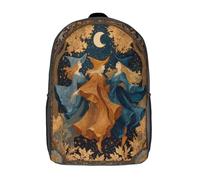 kaiyun A Woman Wearing A Pointed Hat Dances Gracefully Under The Crescent Moon. Backpack Bookbags for Boys And Girls With,Travel School Bag Toddler Rucksack for Books And Toys 17inch