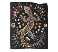 kaiyun Aboriginal Mirror Style Throws,Soft And Warm Lizard Printed Flannel Throws for Bed And Sofa 80x90inch(200x230cm)