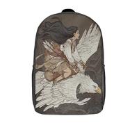 kaiyun Aboriginal Woman Riding on The Back of A White Eagle Backpack for School Kids Elementary Middle Travel Bag Boys Girls Lightweight Schoolbag 17inch