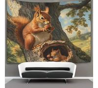kaiyun Acorn Tapestry Red Squirrel Wall Hanging Tapestries for Bedroom Living Room Apartment Dorm Decorations Wall Art Decor 130cmx150cm