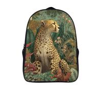 kaiyun African Cheetah Backpack Rucksack Lightweight with Dense Forest School Bag for Boys And Girls Kids Bags Christmas,Back to School Gift,16 inch