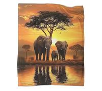 kaiyun African Elephants Blanket - Versatile Warm Bedding Safari Wildlife Scene Soft And Comfortable Travel Bed Throws And Patchwork Quilts 60x80inch(150x200cm)