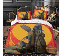 kaiyun African Queen in Traditional Ancient Egyptian Clothing Bedding Set 3D Printed Duvet Cover Soft Microfiber Quilt Cover Comforter Cover 3 Piece for Teens Boys Girls Super King（260x220cm）