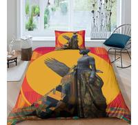 kaiyun African Queen in Traditional Ancient Egyptian Clothing Duvet Cover Set 3D Print 3Pcs Bedding Set,Easy-Care Quilt Cover,with Pillowcase for Kids Teens Adults Single（135x200cm）