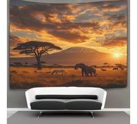 kaiyun African Savannah Scenery Tapestry Baobab Tree Tapestries 3D Tapestry Home Decorations for Room 180cmx230cm