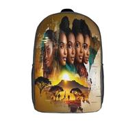 kaiyun African Women Backpacks Kids African Savannah Wild Animals Schoolbag with Adjustable Shoulder Strap Casual Daypack Sports Gym Outdoor 17inch