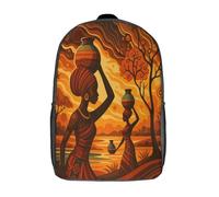 kaiyun African Women Carrying Pots Backpack Rucksack Lightweight with Vibrant Folk Art Style School Bag for Boys And Girls Kids Bags Christmas,Back to School Gift,17inch