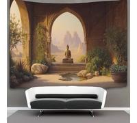 kaiyun An Ancient Stone Pavilion in A Desert Oasis Tapestry Wall Hanging, for Bedroom Decor Birthday Party Celebration Or Garden Backdrop 100cmx150cm