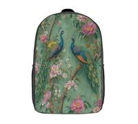 kaiyun An Elegant Peacock Perches on A Blooming Branch Backpack,Children's Causal Travel Bags for Teenage Boys Girls Lightweight Bookbag College Men Work Daypack 17inch