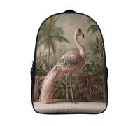 kaiyun An Exotic Bird Perched on A White Rattan Sofa Backpacks Kids Schoolbag with Adjustable Shoulder Strap Casual Daypack Sports Gym Outdoor 39x29x16cm