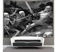 kaiyun An Illustrated Scene of Skeletons Fighting Knights Tapestry Tapestries 3D Wall Hanging Home Decorations for Room 100cmx150cm
