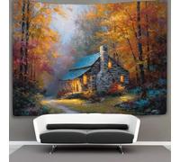 kaiyun An Old Stone House in The Woods Tapestry Wall Hanging Bedroom Home Decor 180cmx230cm