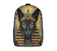 kaiyun Ancient Cat Pharaoh Children Backpack Egyptian Art Style Rucksack Girls Boys Large Capacity Kids Travel Bag Lightweight for Teenagers Students 17inch