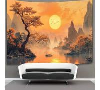 kaiyun Ancient China Tapestry Trees Sunset Wall Hanging for Bedroom Home Decor HD Printing Living Room, Dorm 180cmx230cm