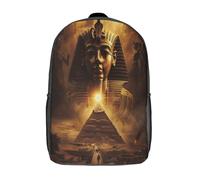 kaiyun Ancient Egypt Childrens Premium School Travel Bag with Side Hidden Pockets,Mystical Pyramid Art Bookbag for Boys Girls,Adjustment Buckle Rucksack 17inch