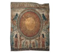kaiyun Ancient Egyptian Murals, Golden Sun Disc, Hieroglyphics Throws Blankets Super Soft Lightweight Warm Comfortable Sofa Duvet Cover Travel 70x80inch(180x200cm)