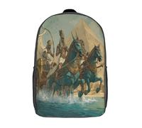kaiyun Ancient Egyptian Pharaoh Riding A Chariot Backpack for Girls Children's Bookbag Lightweight for School Travel Bag,Teen Boys Daypack 17inch