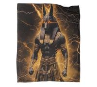 kaiyun Ancient God Pattern Blanket Egyptian Myth Style Novel Design Dormitory Soft Comfortable Fluffy Bedding Four Seasons 80x90inch(200x230cm)