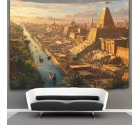 kaiyun Ancient Mesopotamian Civilization,Magnificent Cities Tapestry, Wall Hanging,Wall Art for Bedroom Aesthetic Home Decoration for Living Roombedroom 150cmx200cm