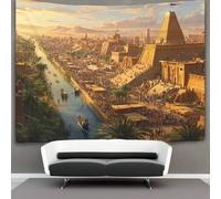 kaiyun Ancient Mesopotamian Civilization Tapestry,Magnificent Cities Art Wall Hanging Decoration for Living Room Bedroom & Dorm 130cmx150cm