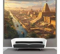 kaiyun Ancient Mesopotamian Civilization Tapestry Magnificent Cities Wall Hanging for Bedroom Home Decor HD Printing Living Room, Dorm 180cmx230cm