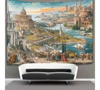 kaiyun Ancient Roman Castle Tapestry Wall Hanging,Medieval Style Tapestry for Bedroom Aesthetic, Tapestries Wall Art Aesthetic Tapestry Home Decorationfor Living Roombedroom 180cmx230cm