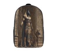 kaiyun Anubis Standing Beside The Throne Backpack for School Kids Elementary Middle Travel Bag Boys Girls Lightweight Schoolbag 17inch
