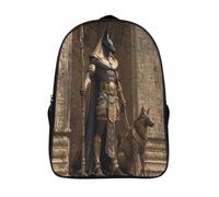 kaiyun Anubis Standing Beside The Throne Childrens Premium Backpack School Rucksack Travel Bag Boys Girls with Side Mesh Pocket And Zipped Pocket 16 inch