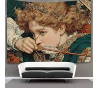 kaiyun Archer Drawing His Bow Tapestry,medieval Manuscript Style Wall Art Aesthetic Home Decoration for Living Room Dorm 150cmx200cm