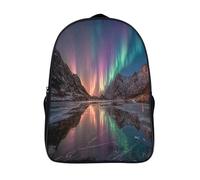 kaiyun Aurora Borealis Reflected on The Icy Lake Boys Girls Babies Toddler Backpack Side Hidden Pockets,with Adjustment Buckle Kids Travel Bag For, 16 inch