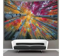 kaiyun Autumn Birch Forest, Overlooking The Sky Tapestry Wall Hanging Wall Art for Living Room Bedroom Dorm 180cmx230cm