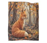kaiyun Autumn Fox Sitting Blanket,Soft,Comfortable And Warm,3D Wildlife Art Style Pattern,Suitable for Home And Camping,60x80inch(150x200cm)