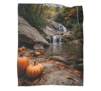 kaiyun Autumn in Maggie Valley, Pumpkin, And Saco Falls Blanket - Versatile Warm Bedding Soft And Comfortable Travel Bed Throws And Patchwork Quilts 80x90inch(200x230cm)