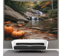 kaiyun Autumn in Maggie Valley, Pumpkin, And Saco Falls Tapestry, Art Wall Hanging Decoration for Living Room Bedroom & Dorm 70cmx100cm