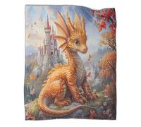 kaiyun Baby Golden Dragon Super Soft Blanket | Castle Throws | Fluffy And Warmth Comfortable Travel Cover,50x60inch(127x152cm)