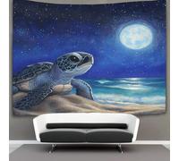 kaiyun Baby Turtles Under A Full MoonTapestry Sandy Nest Wall Hangings Living Room Decorative for Bedroom 70cmx100cm