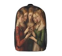kaiyun Backpack 5 Women Huddled Together - Renaissance Painting Style School Bag Elementary Bookbag Teens for Girl Children Boys Rucksack Kids Daypack 17inch
