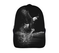 kaiyun Backpack Bald Eagle in Flight Grabs A Fish from The Water School Bag Elementary Bookbag Teens for Girl Children Boys Rucksack Kids Daypack 16 inch
