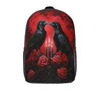 kaiyun Backpack Black Ravens School Bag Elementary Bookbag Teens Gothic Romantic Style for Girl Children Boys Rucksack Kids Daypack 17inch