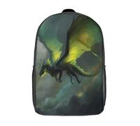 kaiyun Backpack Dragon Flying in The Sky School Bag Elementary Bookbag Teens for Girl Children Boys Rucksack Kids Daypack 17inch