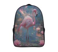 kaiyun Backpack Flamingos And Lotus Flowers in The Lagoon School Bag Elementary Bookbag Teens for Girl Children Boys Rucksack Kids Daypack 39x29x16cm