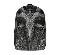 kaiyun Backpack Goat Head, Mystical Symbol School Bag Elementary Bookbag Teens Dark Fantasy Style for Girl Children Boys Rucksack Kids Daypack 17inch