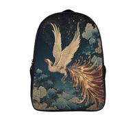 kaiyun Backpack Phoenix, with A Long Tail, Flies Across The Night Sky School Bag Elementary Bookbag Teens for Girl Children Boys Rucksack Kids Daypack 16 inch